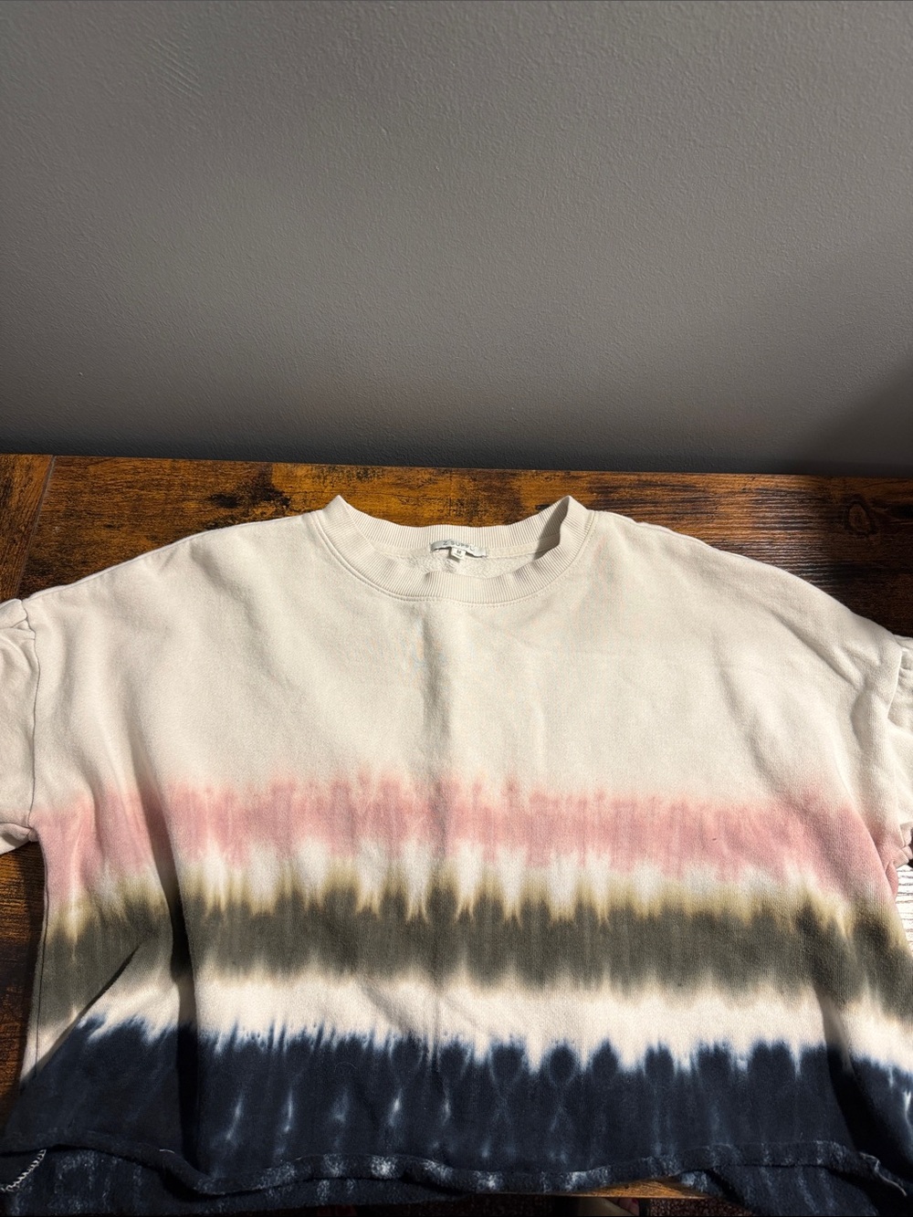 Z Supply Tie-Dye Crewneck Sweatshirt in Cream, Pink, Green, Navy